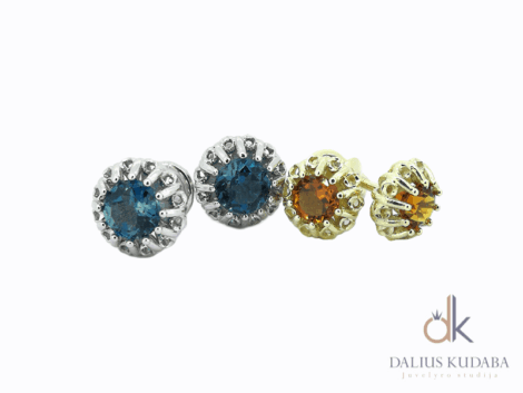 Auskarai su topazais, citrinais  dk1104