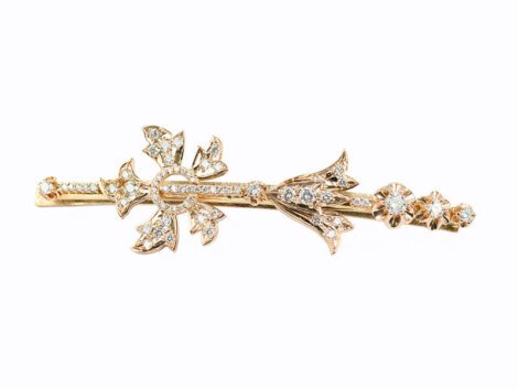 Auksinė plaukų sagė su briliantais dk1901