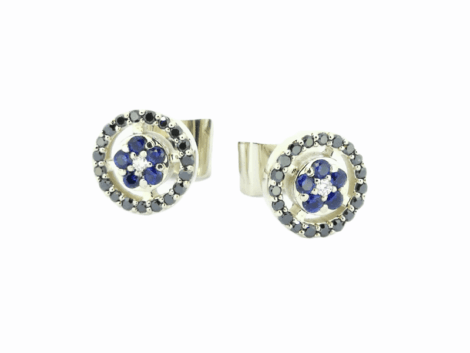 Auskarai su safyrais ir briliantais dk001