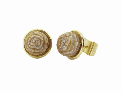 Auskarai su graviruotais perlais dk013