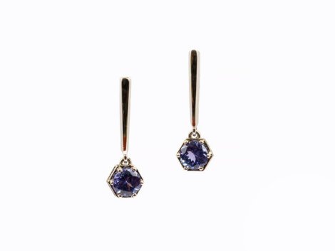 Auskarai su tanzanitais ir briliantais  dk1111