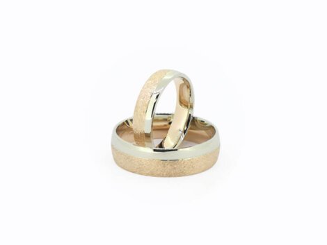 Faktūriniai, dviejų aukso spalvų vestuviniai žiedai dk3508