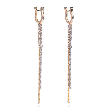 Dviejų aukso spalvų auskarai dk 0006