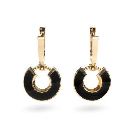 Gelsvo aukso auskarai su emale dk 0008